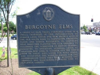Burgoyne Elms Marker image. Click for full size.
