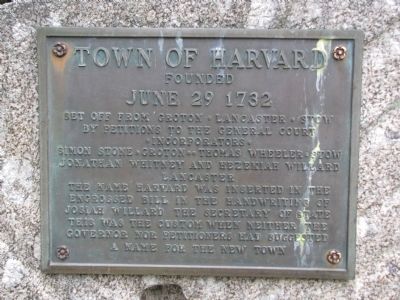 Town of Harvard Marker image. Click for full size.