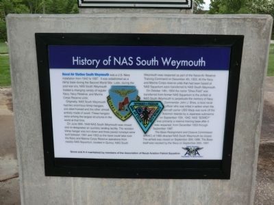 History of NAS South Weymouth Marker. Click for full size. History of NAS South Weymouth Marker image. Click for full size.