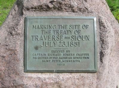 Treaty of Traverse des Sioux Site Marker image. Click for full size.