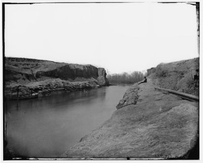 Completed canal, April 1865. Click for full size. Completed canal, April 1865 image. Click for full size.
