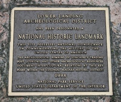 Lower Landing Archeological District Marker image. Click for full size.