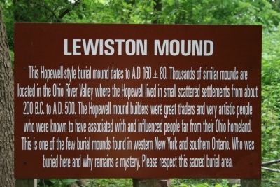 Mound Lewiston Marker image. Click for full size.