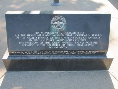 Joshua Memorial Park Veterans Monument Marker. Click for full size. Joshua Memorial Park Veterans Monument Marker image. Click for full size.