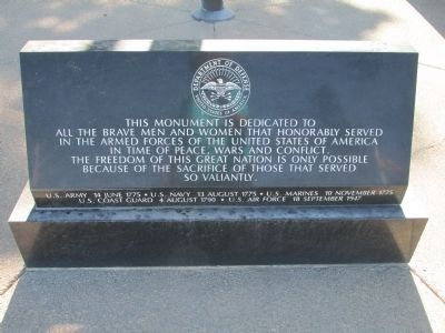 Joshua Memorial Park Veterans Monument Marker image. Click for full size.