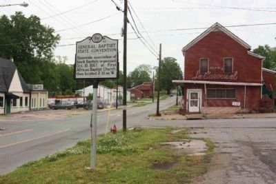General Baptist State Convention Marker, looking north along George Street near near Pine Street. Click for full size. General Baptist State Convention Marker, looking north along George Street near near Pine Street image. Click for full size.