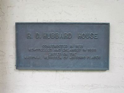 R. D. Hubbard House Plaque image. Click for full size.