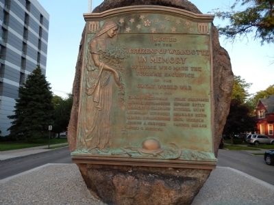 Wyandotte World War I Memorial. Click for full size. Wyandotte World War I Memorial image. Click for full size.