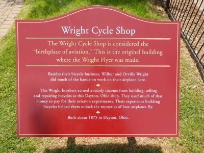 Wright Cycle Shop Marker. Click for full size. Wright Cycle Shop Marker image. Click for full size.