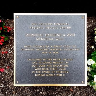 Memorial Gardens & WWII Memorial Wall. Click for full size. Memorial Gardens & WWII Memorial Wall image. Click for full size.