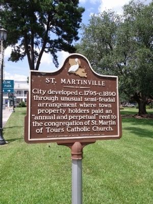 City of St. Martinville Marker. Click for full size. City of St. Martinville Marker image. Click for full size.