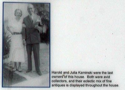 Harold and Julia Kaminski were the last owners of the house image. Click for full size.