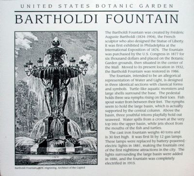 Bartholdi Fountain Marker. Click for full size. Bartholdi Fountain Marker image. Click for full size.
