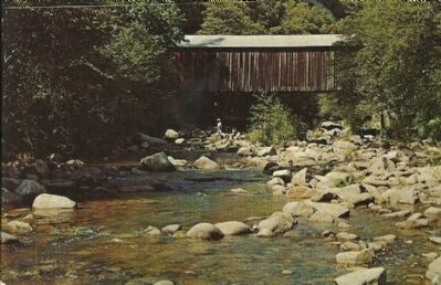Oregon Creek Covered Bridge Vintage Postcard image. Click for full size.