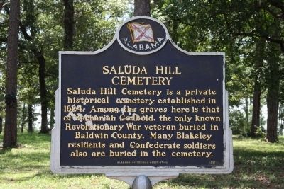 Saluda Hill Cemetery Marker image. Click for full size.
