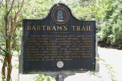 Bartrams Trail Marker image. Click for full size.