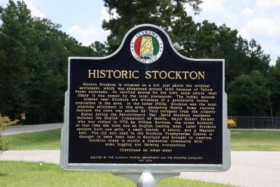 Historic Stockton / Old Schoolyard Park Marker (Front) image. Click for full size.
