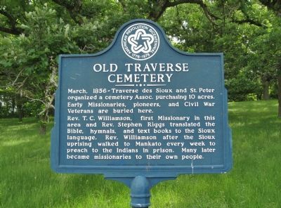 Old Traverse Cemetery Marker image. Click for full size.