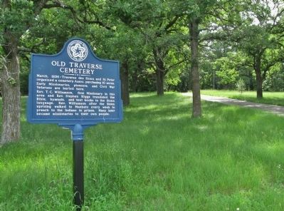 Old Traverse Cemetery and Marker image. Click for full size.