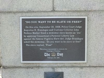 "Do you want to be slave or free?" Marker. Click for full size. "Do you want to be slave or free?" Marker image. Click for full size.