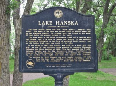 Lake Hanska Marker. Click for full size. Lake Hanska Marker image. Click for full size.