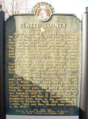Platte County Marker (front) image. Click for full size.