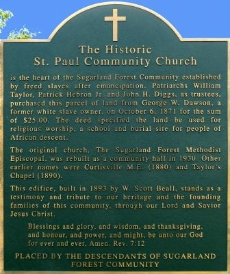 The Historic St. Paul Community Church Marker. Click for full size. The Historic St. Paul Community Church Marker image. Click for full size.