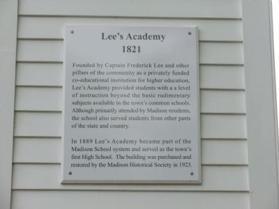 Lee's Academy Marker. Click for full size. Lee's Academy Marker image. Click for full size.