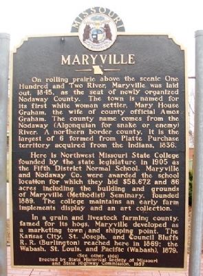 Maryville Marker (front) image. Click for full size.