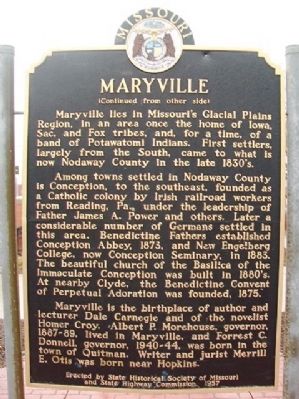 Maryville Marker (back) image. Click for full size.