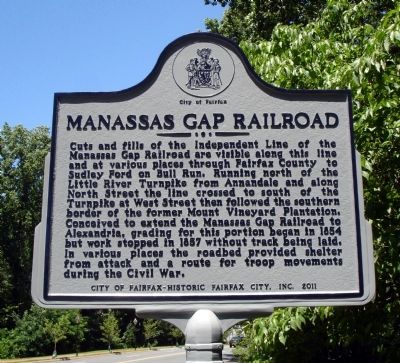 Manassas Gap Railroad Marker image. Click for full size.