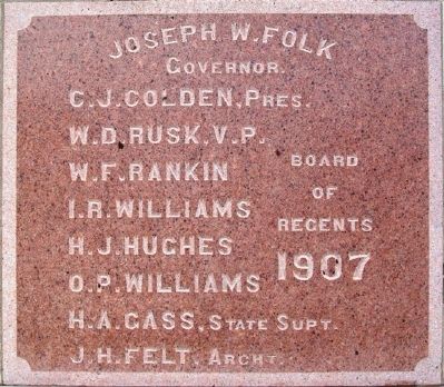 NWMSU Administration Building Cornerstone. Click for full size. NWMSU Administration Building Cornerstone image. Click for full size.