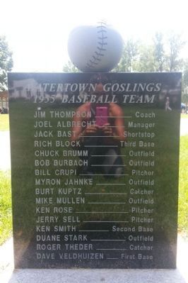 In Honor of the 1955 Watertown High School State Baseball Champions Marker. Click for full size. In Honor of the 1955 Watertown High School State Baseball Champions Marker image. Click for full size.