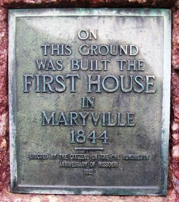 First House in Maryville Marker image. Click for full size.