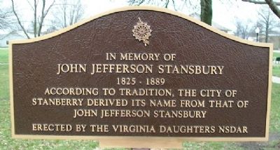 John Jefferson Stansbury Marker. Click for full size. John Jefferson Stansbury Marker image. Click for full size.