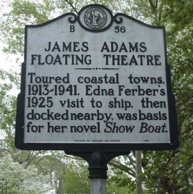 James Adams Floating Theatre Marker image. Click for full size.
