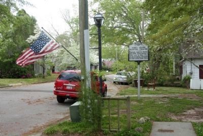 James Adams Floating Theatre Marker, looking south along South Main Street. Click for full size. James Adams Floating Theatre Marker, looking south along South Main Street image. Click for full size.