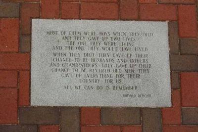 Wayne County Veterans Memorial walkway plaque. Click for full size. Wayne County Veterans Memorial walkway plaque image. Click for full size.
