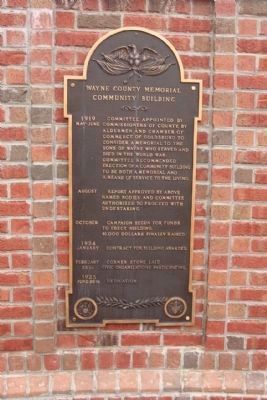 Wayne County Veterans Memorial Marker,Wayne County Memorial Community Building. Click for full size. Wayne County Veterans Memorial Marker,Wayne County Memorial Community Building image. Click for full size.
