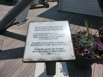 Anchor from the Sailboat Wreck Marker image. Click for full size.