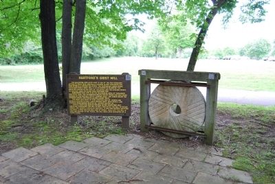 Hartford's Grist Mill Marker and Stone image. Click for full size.