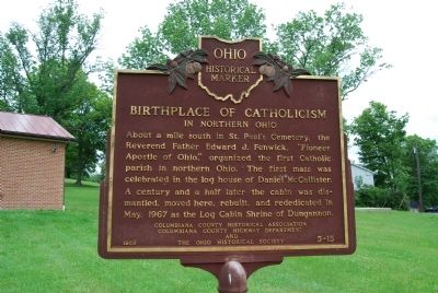 Birthplace of Catholicism in Northern Ohio Marker image. Click for full size.