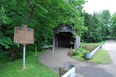 Teegarden-Centennial Covered Bridge Marker image. Click for full size.