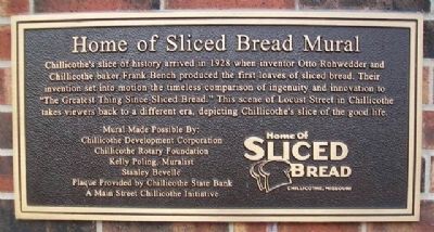Home of Sliced Bread Mural Marker image. Click for full size.