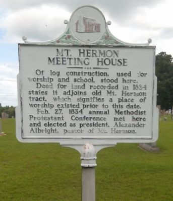 Mt. Hermon Meeting House Marker. Click for full size. Mt. Hermon Meeting House Marker image. Click for full size.