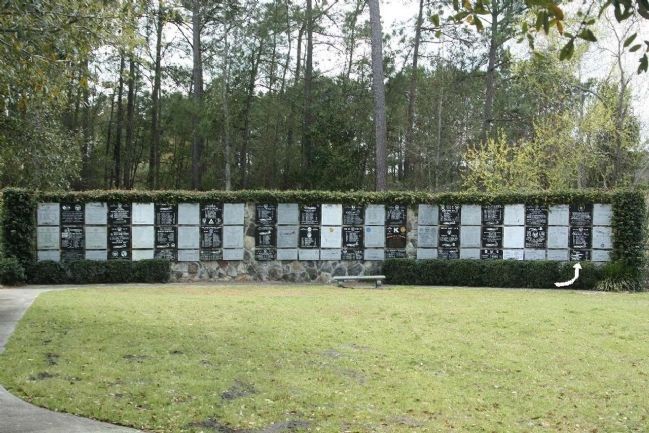 447th Bomb Group Marker, indicated by white arrow image. Click for full size.