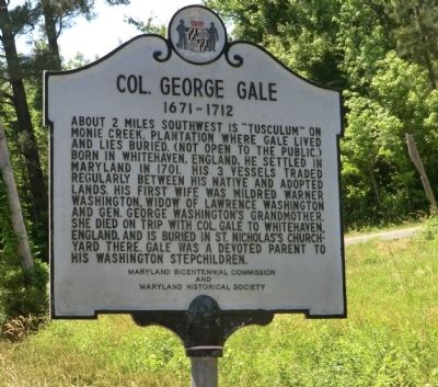 Col. George Gale Marker image. Click for full size.