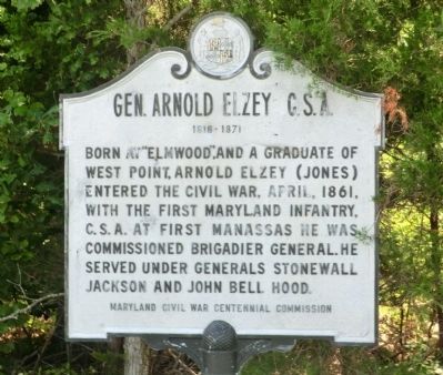 Gen. Arnold Elzey C.S.A. Marker image. Click for full size.