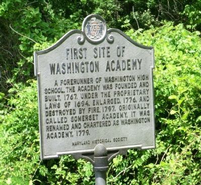 First Site of Washington Academy Marker image. Click for full size.