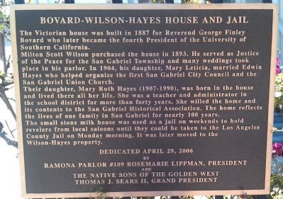 Bovard - Wilson - Hayes House and Jail Marker image. Click for full size.